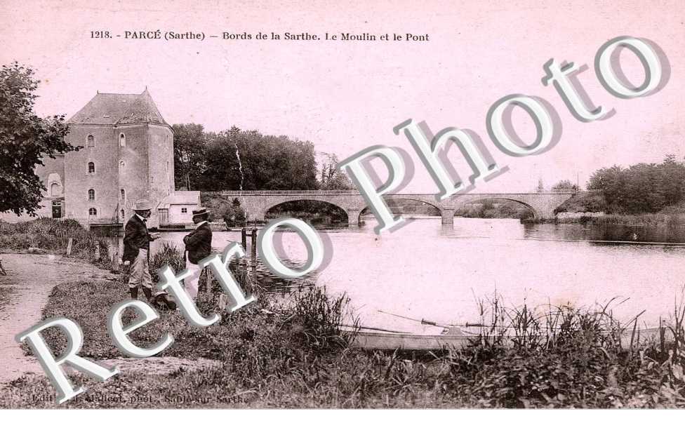BORDS DE LA SARTHE LE MOULIN ET LE PONT