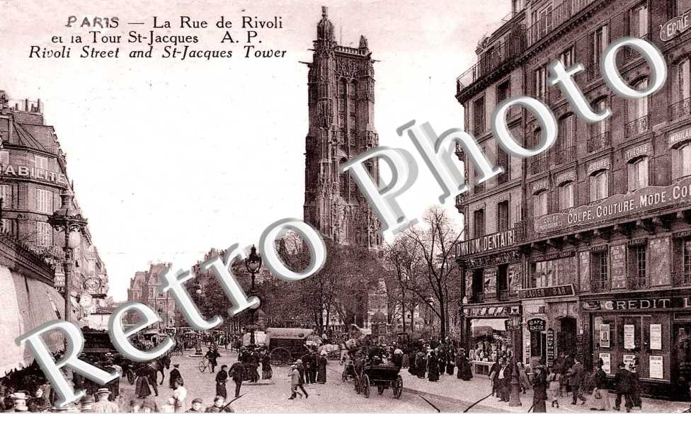 la rue de Rivoli et la tour Saint Jacques