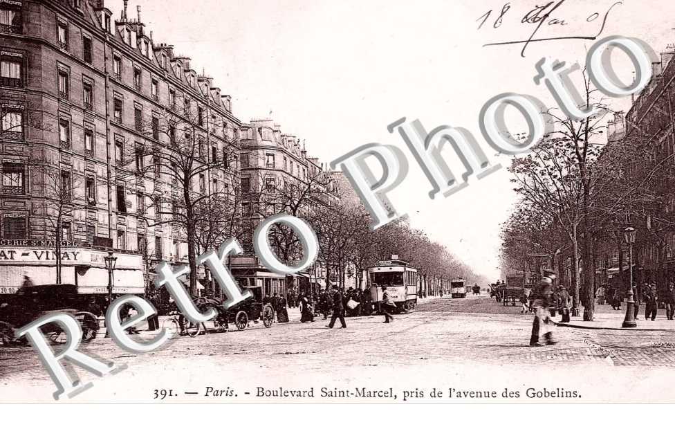 Boulevard Saint-Marcel pris de l'avenue des Gobelins