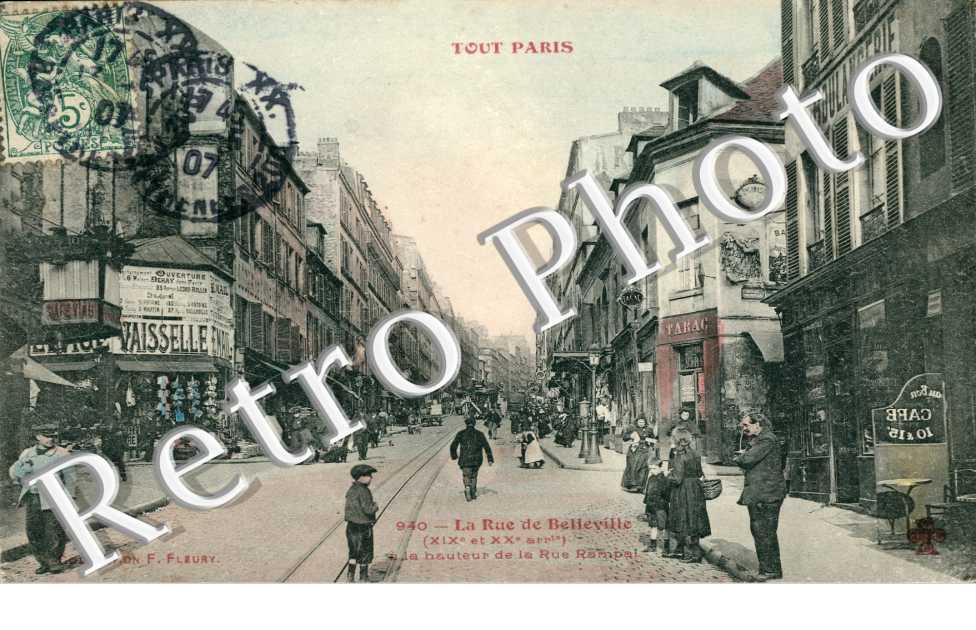 Rue de Belleville a la hauteur de la rue Rampal