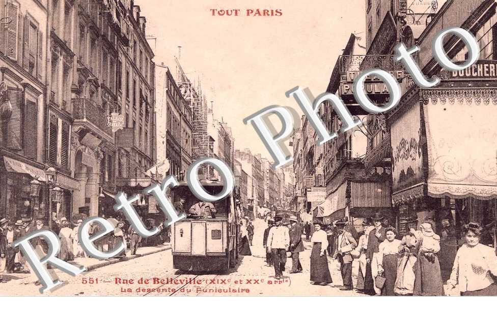 Rue de Belleville. La descnete du funiculaire.
