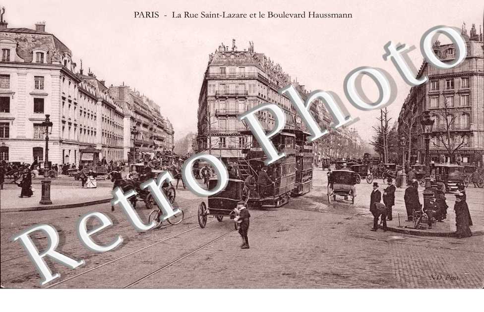 LA RUE SAINT LAZARE ET LE BOULEVARD HAUSSMANN