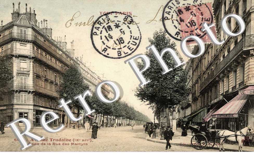 AVENUE TRUDAINE prise de la rue des Martyrs