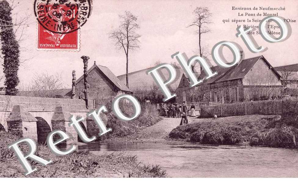 Le pont de Montel - la riviere de l'Epte