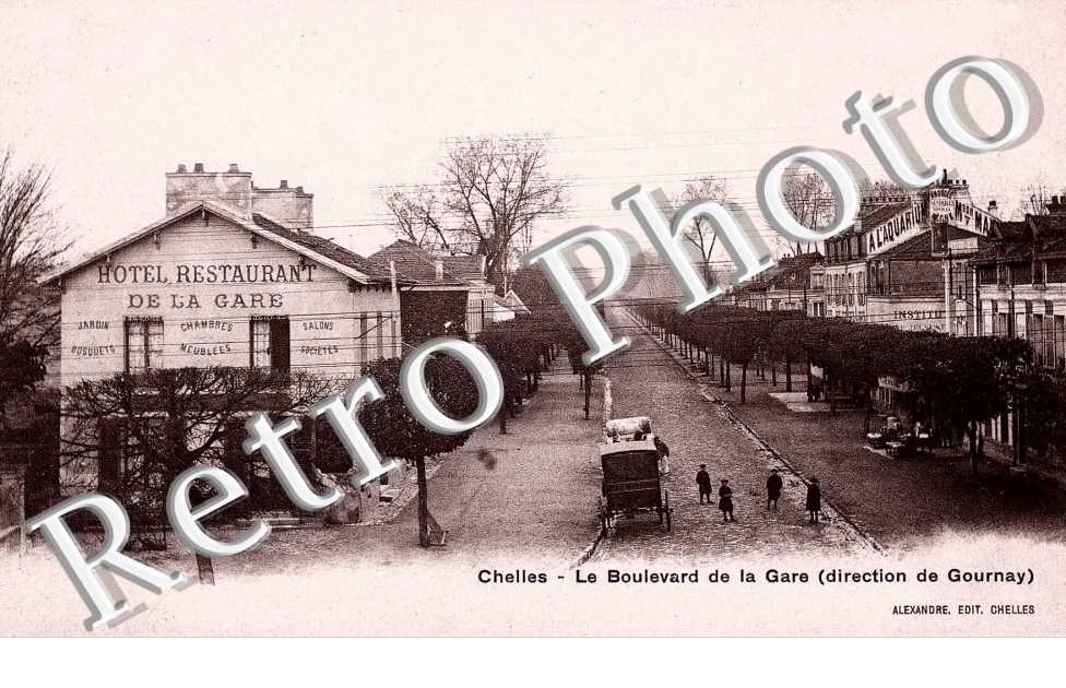 Le boulevard de la gare (direction de Gournay) - Hotel restaurant de la gare