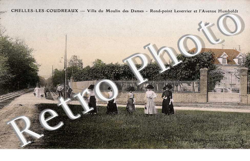 Villa du moulin des Dames - Rond-point Leverrier et l'avenue Humboldt (couleur)
