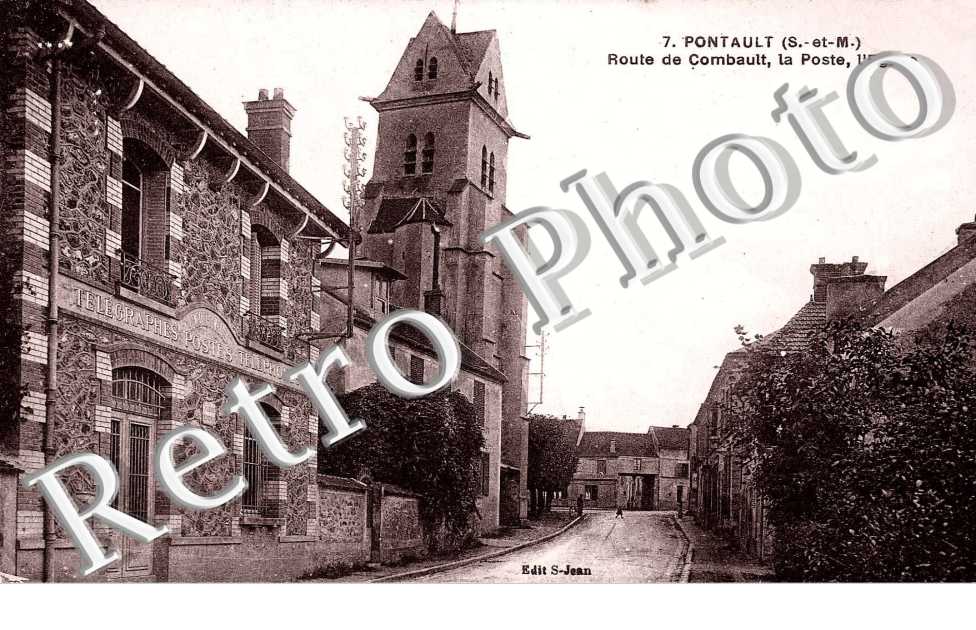 route de Combault, la poste, l'eglise