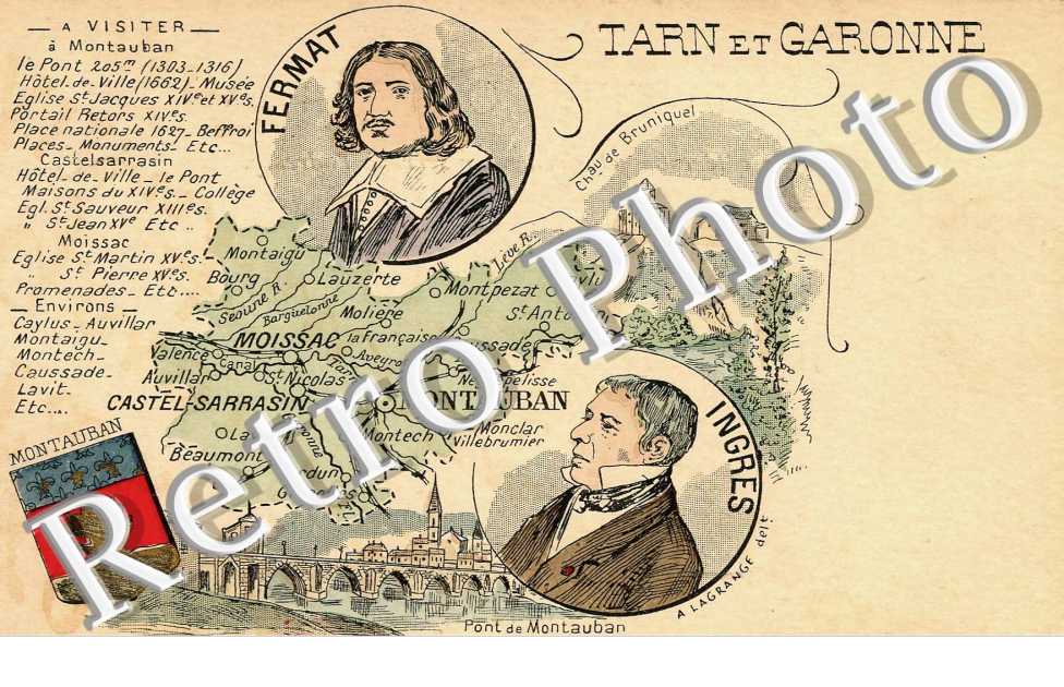 (carte, portrait Fermat et ingres)