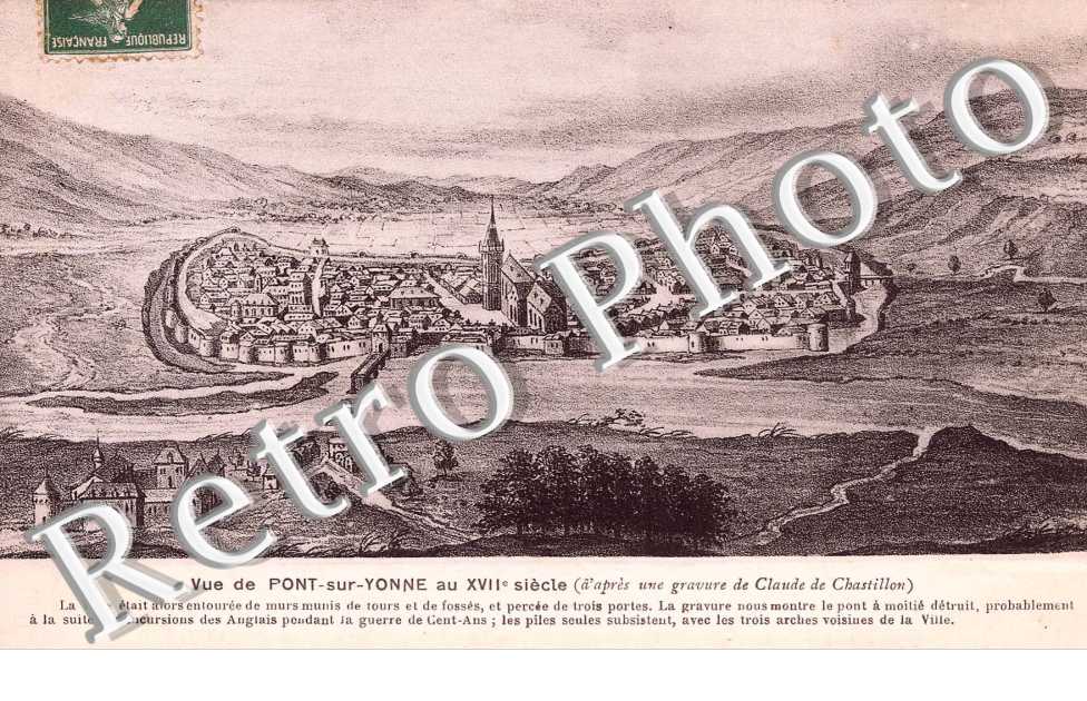 vue de Pont-sur-Yonne au XVIIe siecle