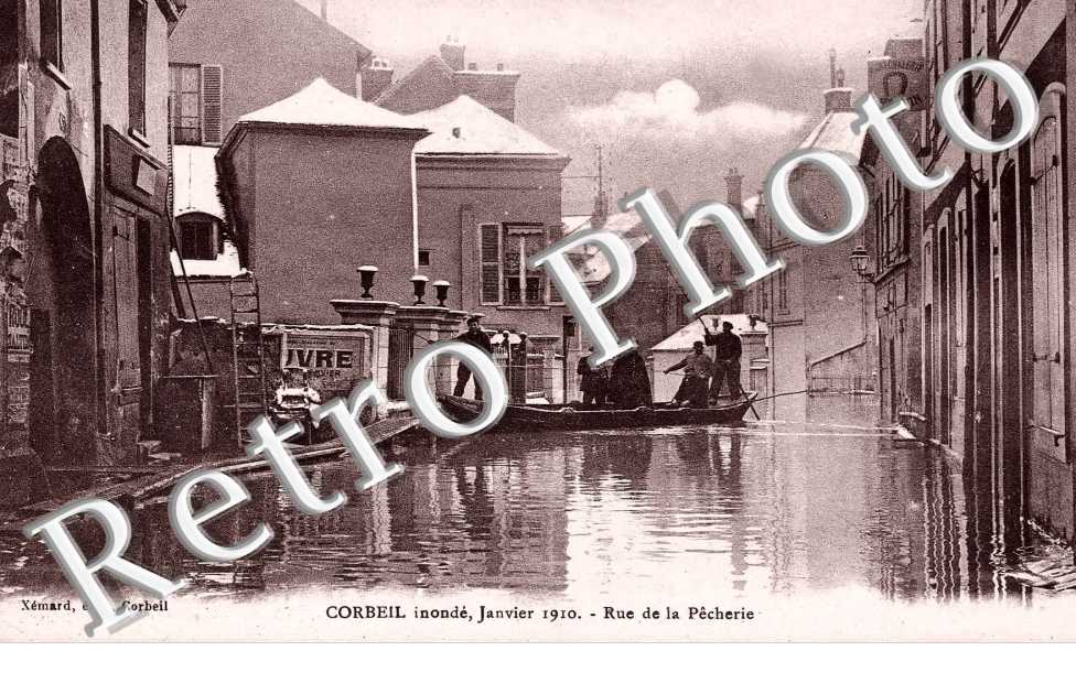 Inondation de Corebeil ( janvier 1910) - Rue de la pecherie