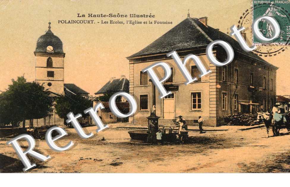 les ecoles, l'eglise et la fontaine