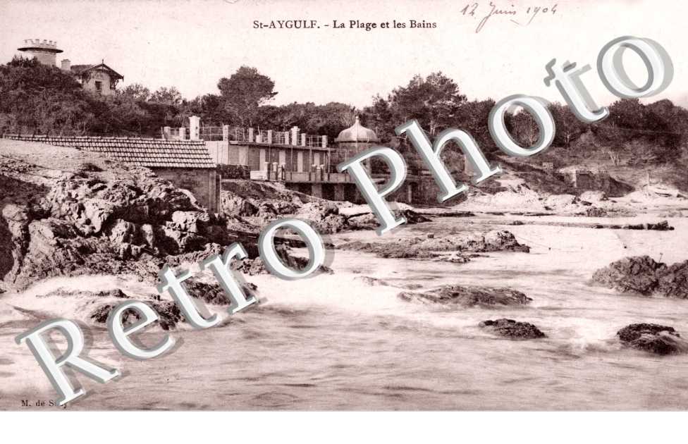 La plage  et les bains  " 12 JUIN 1904 "