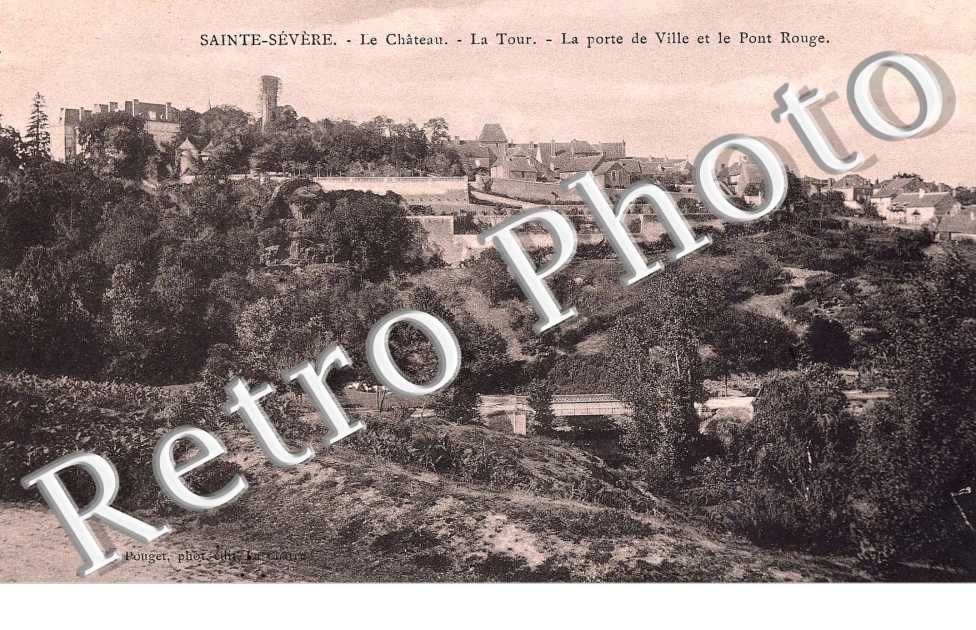 Le chateau - la tour - la porte de la ville et le pont rouge