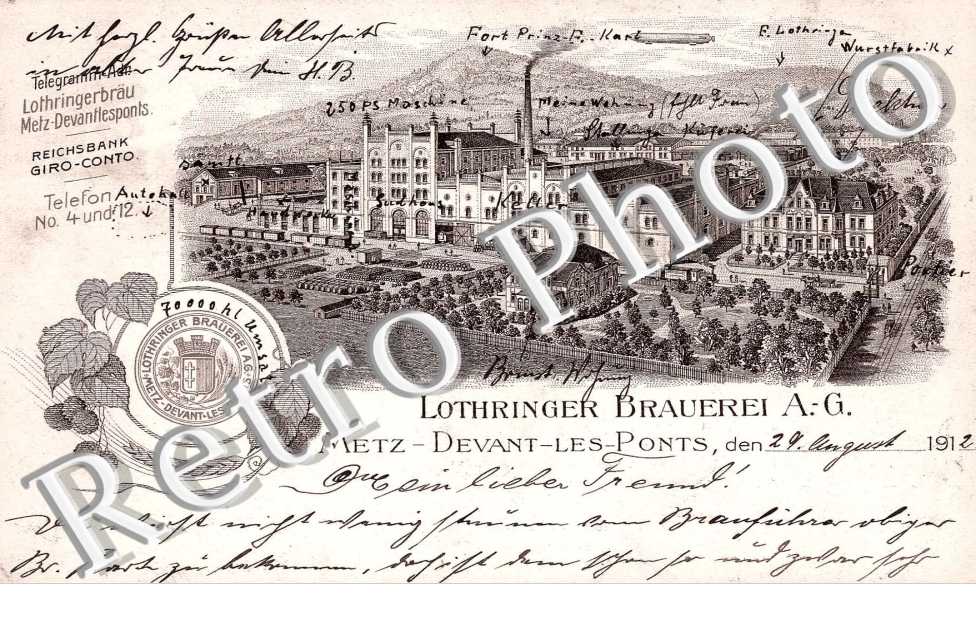 DEVANT LES PONTS.  Lothringer Brauerei A.G.  (brasserie)