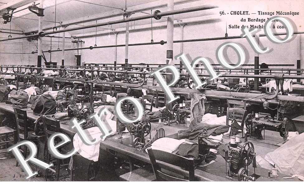 tissage mecanique du bordage marc, salle des machines a coudre
