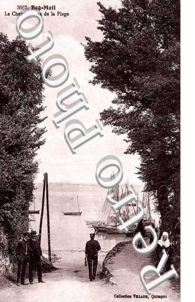 beg meil, le chemin creux de la plage