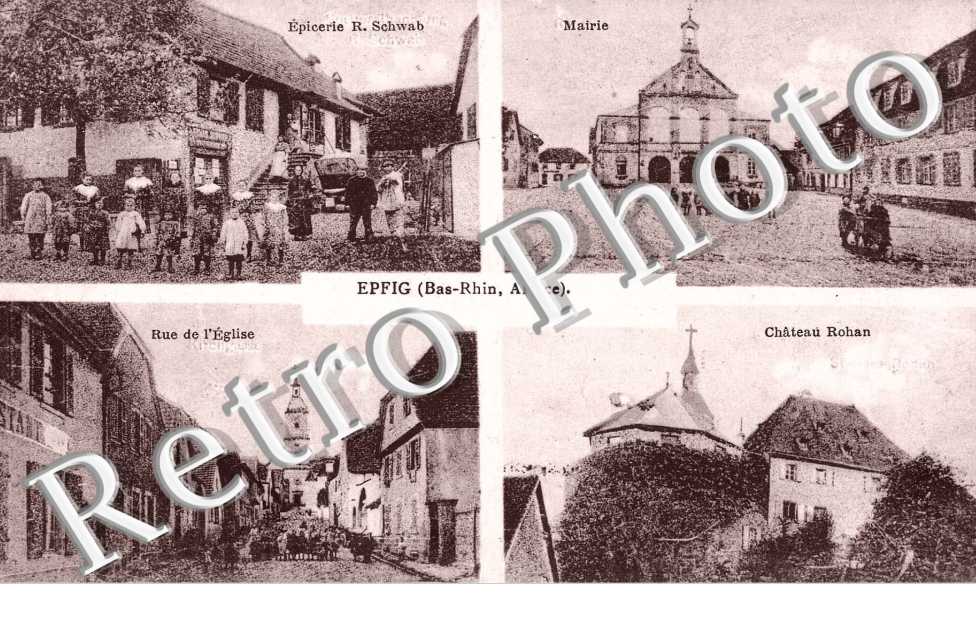 Mairie, Château Rohan, Rue de l'église  EPICERIE R. SCHWAB