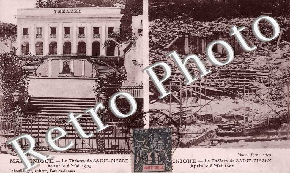 Le Theatre avant et arpes le 8 mai 1902