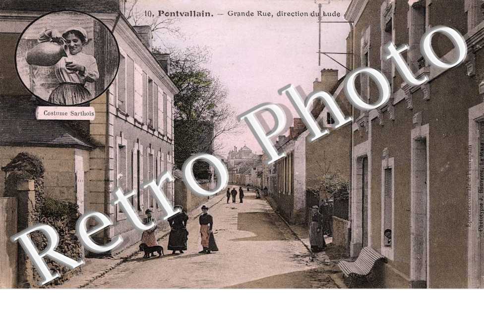 Grande rue - direction du Lude (couleur)
