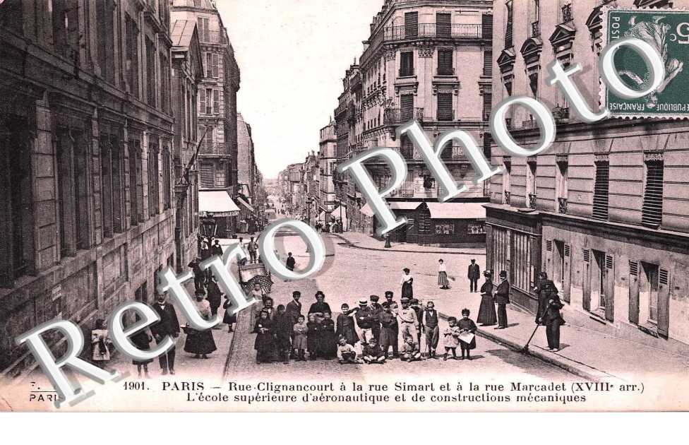 rue Clignancourt à la rue Simart et à la rue Marcadet
