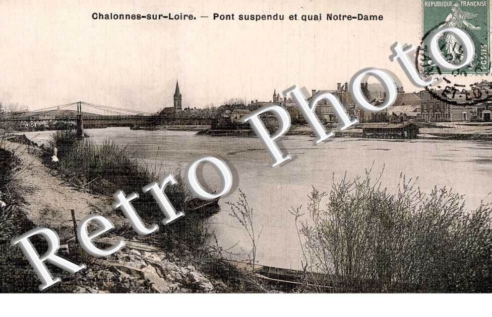 pont suspendu et quai notre dame (toilee couleur)