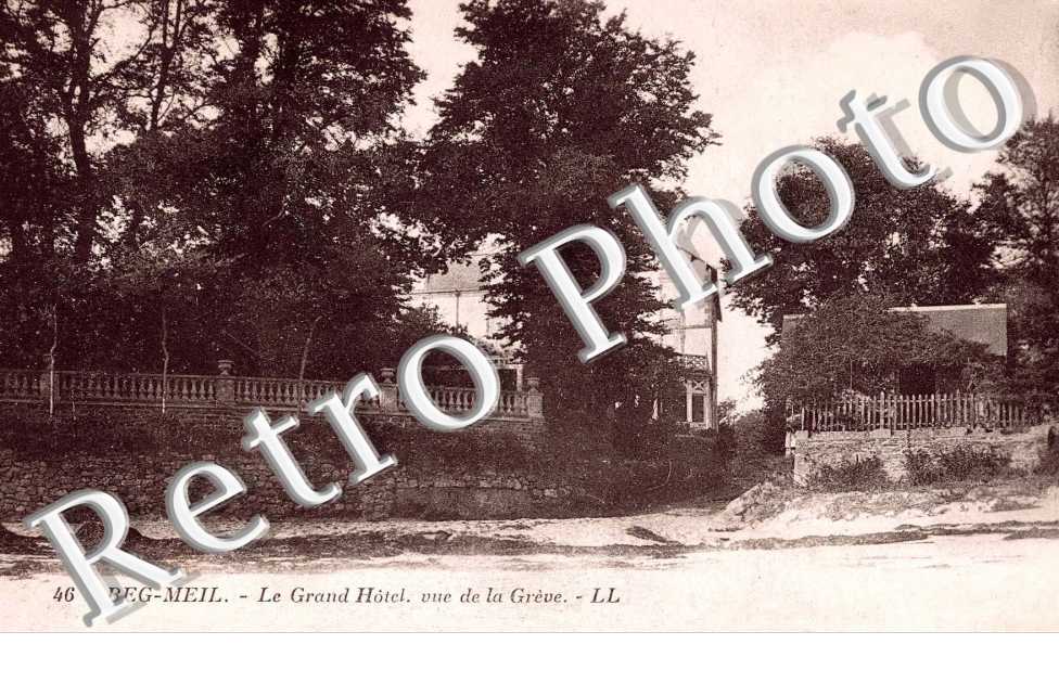 Beg Meil  Le Grand Hotel, vue de la greve