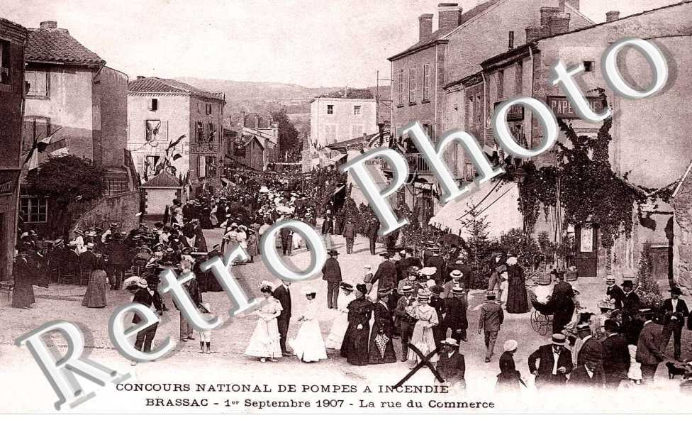 Concours National de Pompes a incendie, 1er septembre 1907, Rue du Commerce