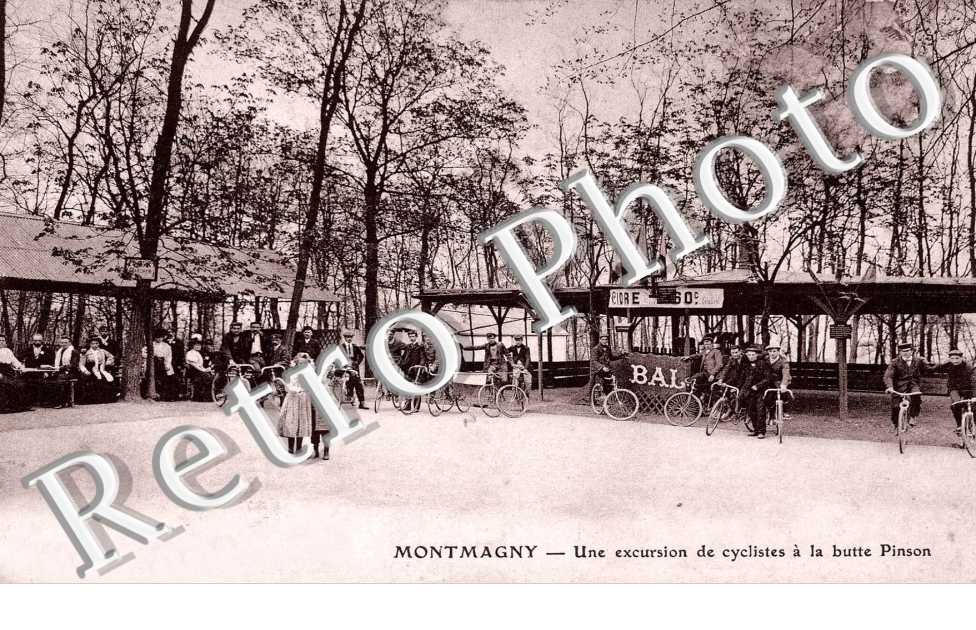 une excursion de cyclistes a la butte Pinson