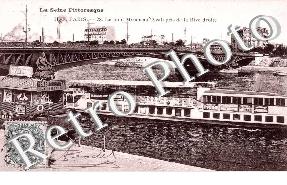 LE PONT MIRABEAU PRIS DE LA RIVE DROITE