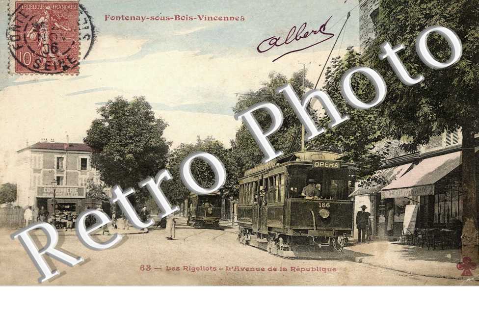 Les rigoliots - L'avenue de la republique - tramways (couleur)