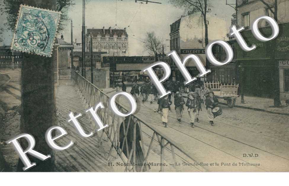 La grande rue et le pont de Mulhouse (couleur)