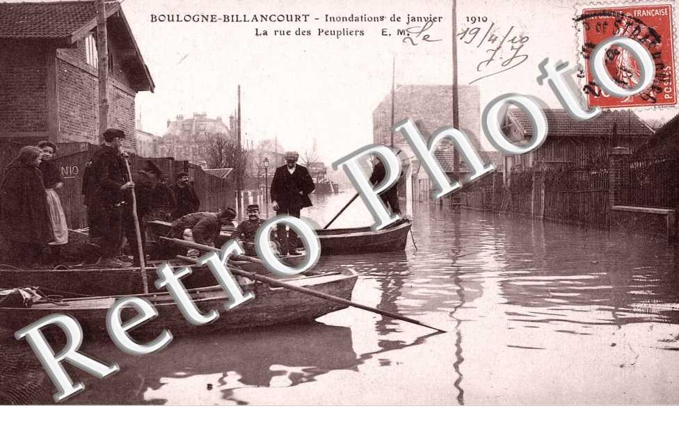 Inondation de janvier 1910 - La rue des peupliers