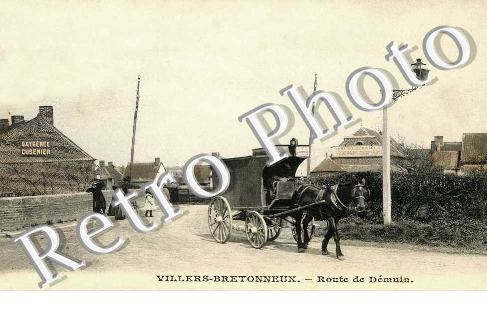 Route de Demuin - attelage de cheval (caleche) (couleur)