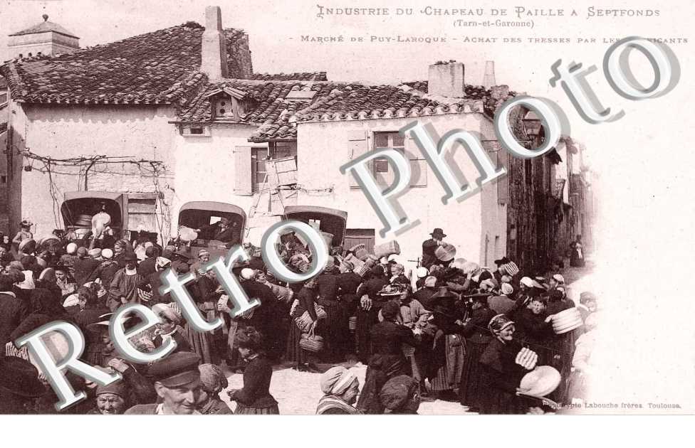 industrie du chapeau de paille, achat des tresses par les fabriquants - Marche de Puy Laroque