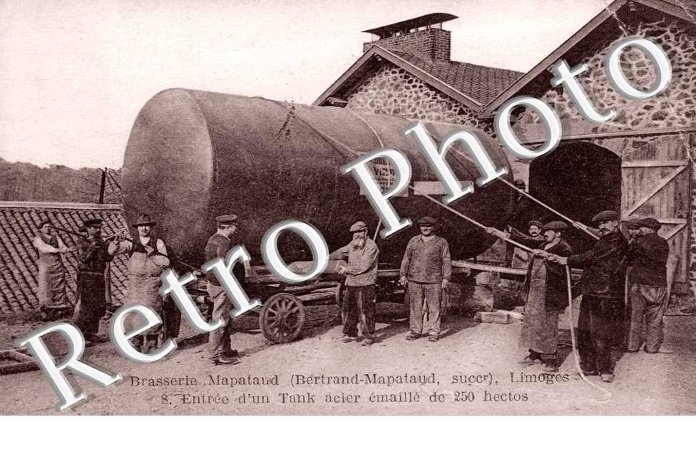 BRASSERIE MAPATAUD - entrée d'un tank acier émaillé de 250 hectos