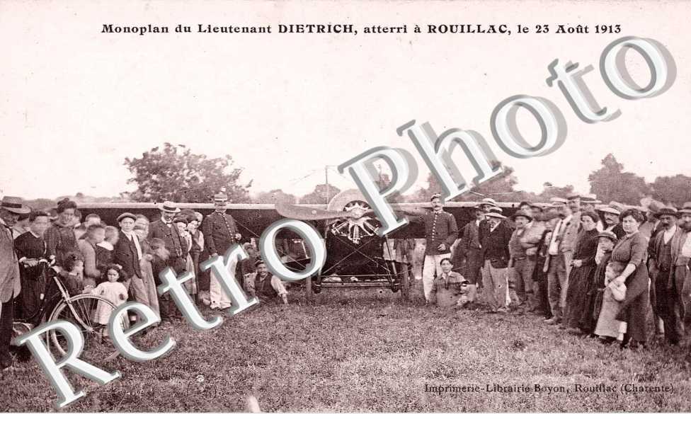 Monoplan du lieutenant Dietrich, atteri a Rouillac le 23 aout 1913