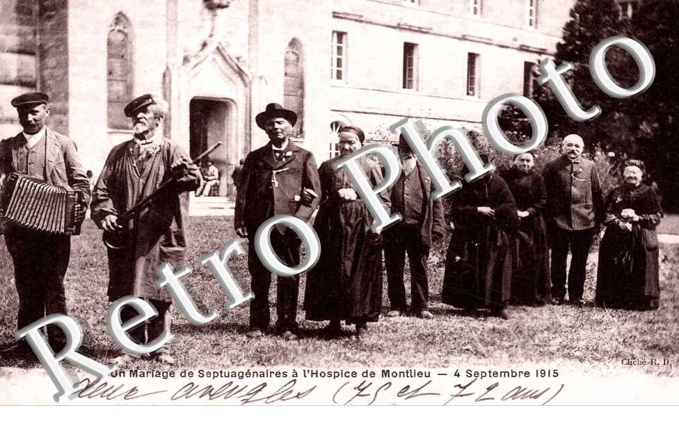 un mariage de septuagenaires a l'hospice de Montlieu, 4 septembre 1915