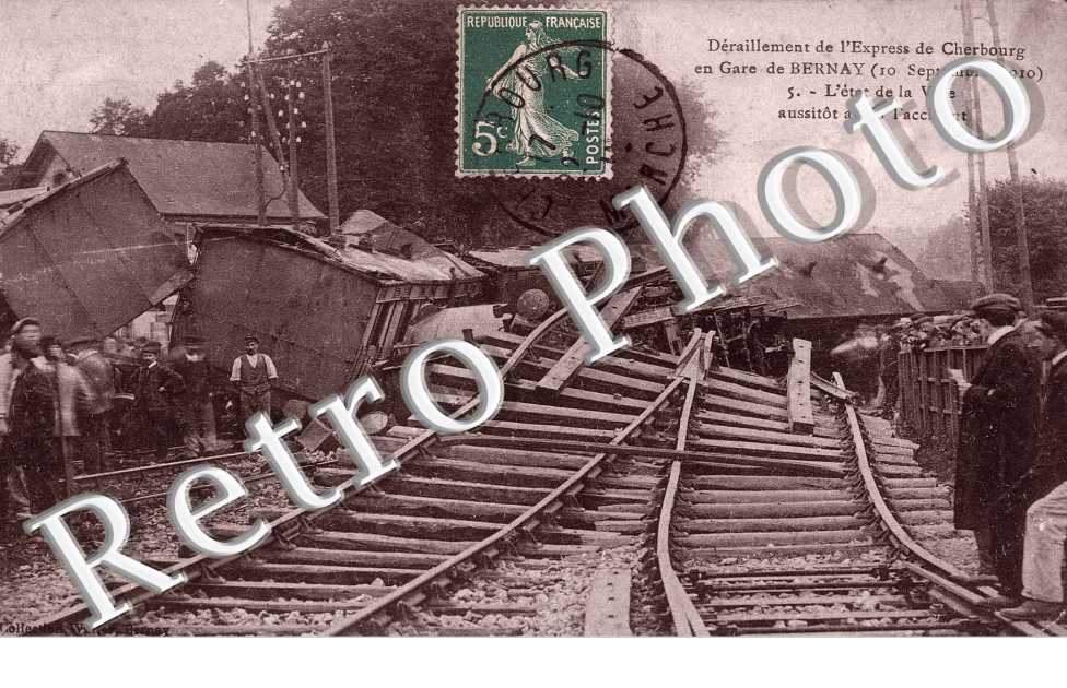 deraillement de l'express de Cherbourg en gare de Bernay (10 septembre 1910)