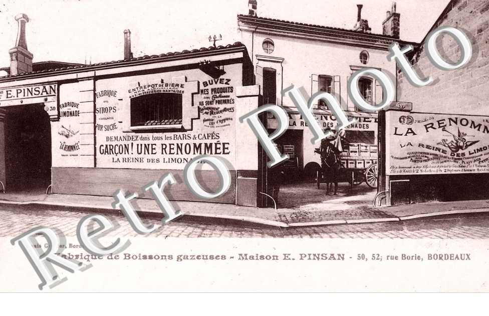 fabrique de boissons gazeuses, maison E.Pinsan 50, 52 rue Borie