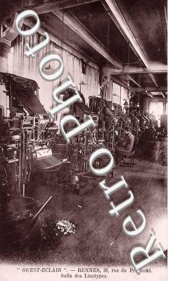 Ouest Eclair 38 rue du Pre-Botte Salle des Linotypes