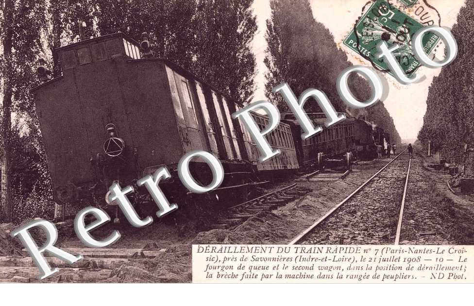 Deraillement du train rapide n° 7- ( Paris-Nantes-Le Croisic )  le 21 juillet 1908