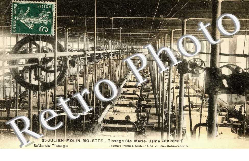 tissage Ste Marie - usine Corrompt - salle de tissage 