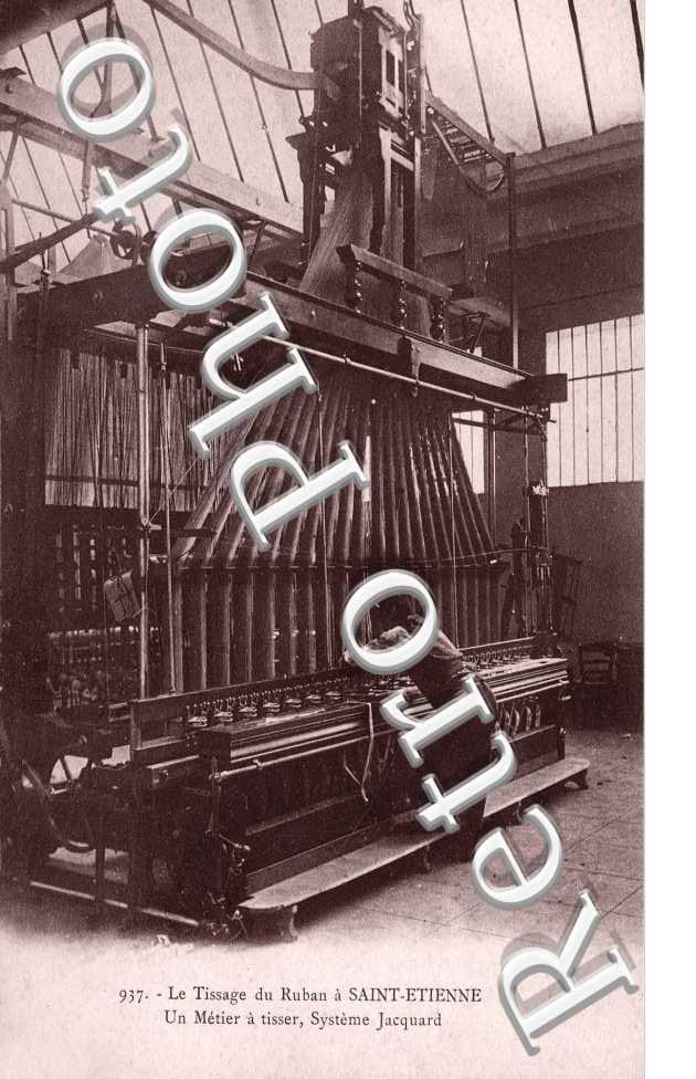 le tissage du ruban, un metier a tisser systeme jacquard