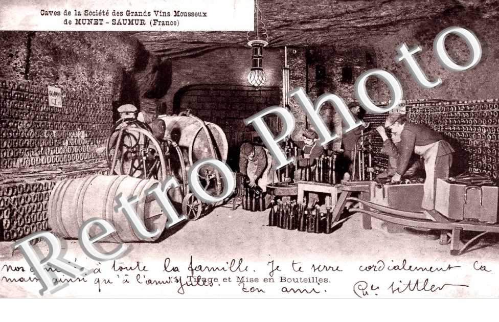 caves de la societe des grands vins mousseux de Munet, tirage et mise en bouteille