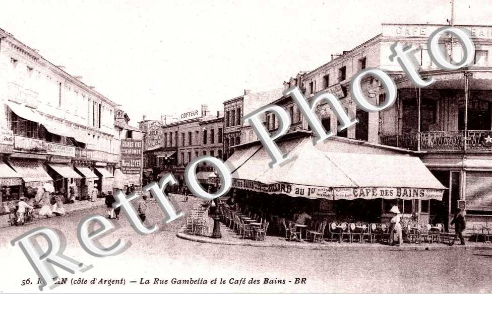la rue Gambetta et CAFE DES BAINS
