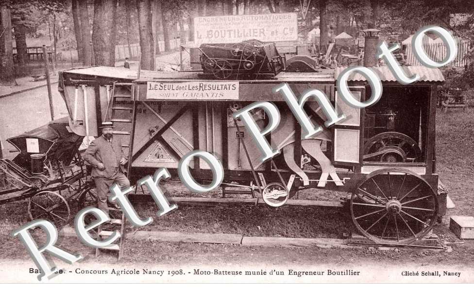 concours agricole nancy 1908 Moto-Batteuse munie d'une engreneur Boutillier