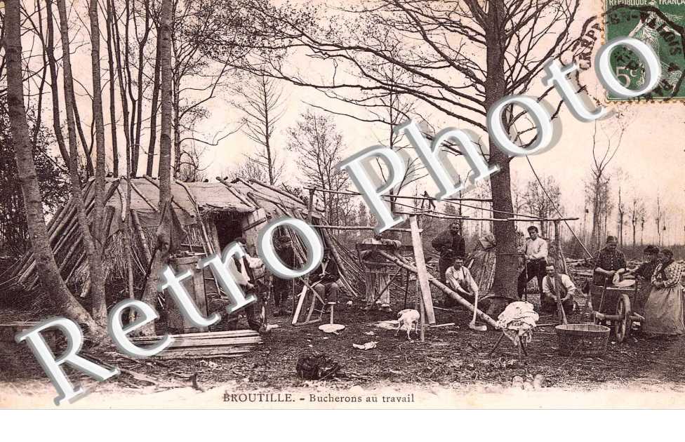 bucherons au travail (tres belle carte animee)