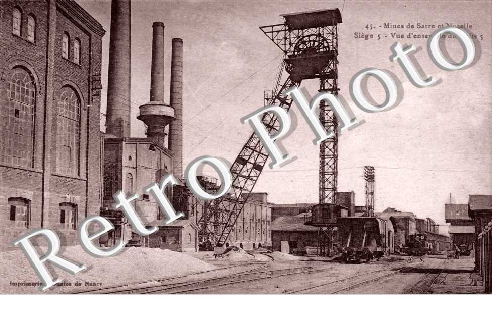 Mines de Sarre et Moselle - Vue d'ensemble du Puits N°5