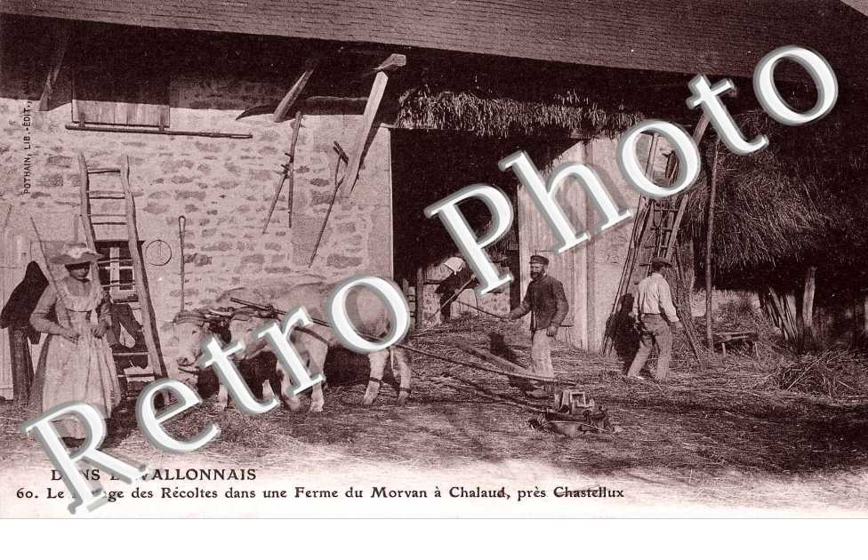 le battage des recoltes dans une ferme de Morvan