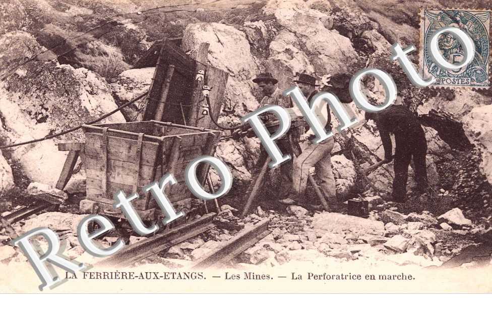 les mines - la perforatrice en marche